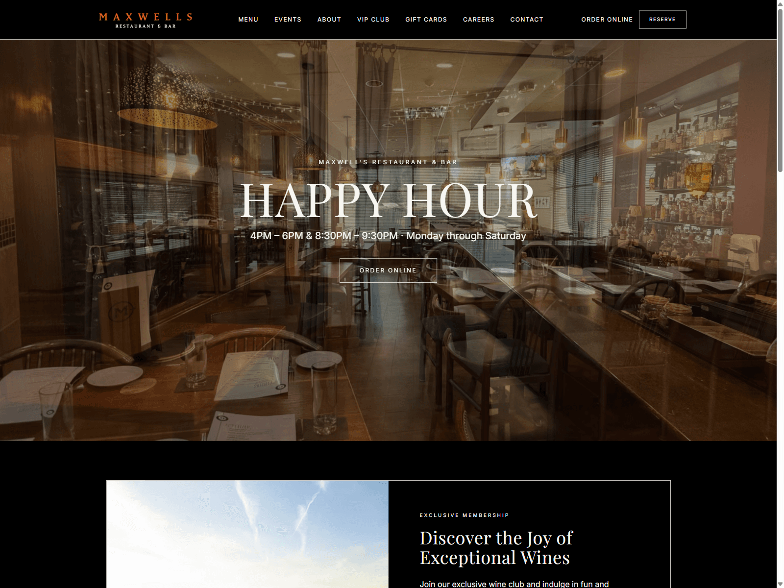 Maxwell's site, hero screenshot