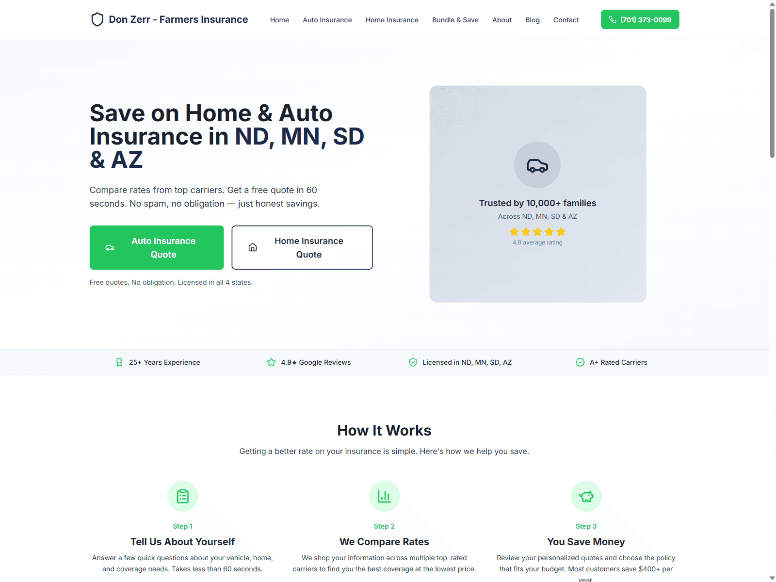 Quoted Right site, hero screenshot